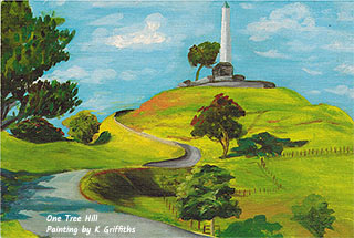 One Tree Hill Auckland - Painting by Kevin Griffiths