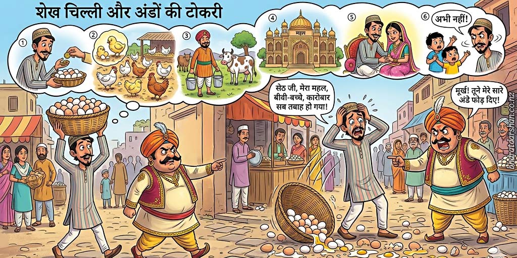 शेख चिल्ली और अंडों की टोकरी