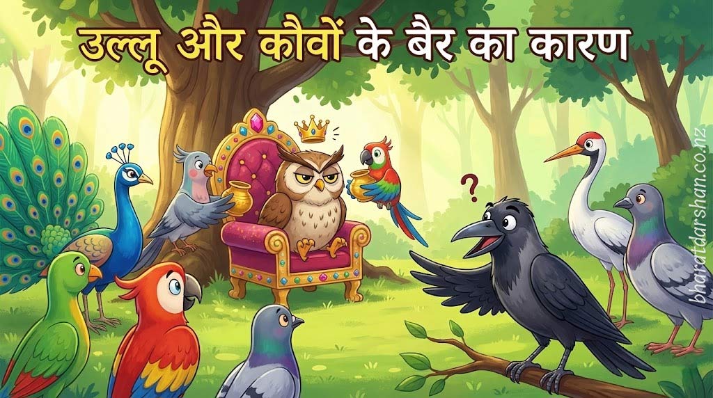 उल्लू और कौवों के बैर का कारण
